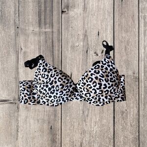 XOXO Leopard Print Push Up Underwire Bra